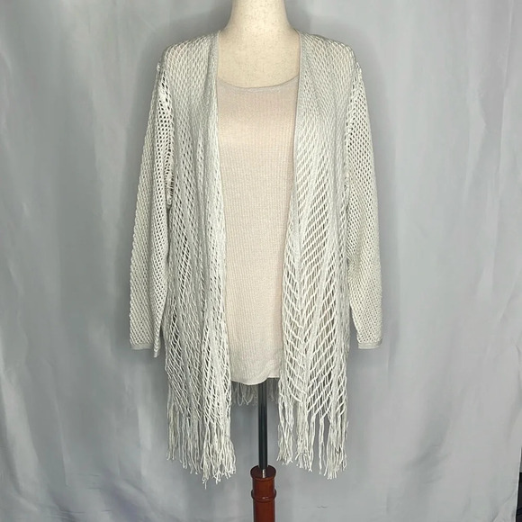 Nic + Zoe Open Knit Fringe Cardigan Sweater, plus top,1X (Bundle deal) - Picture 1 of 15